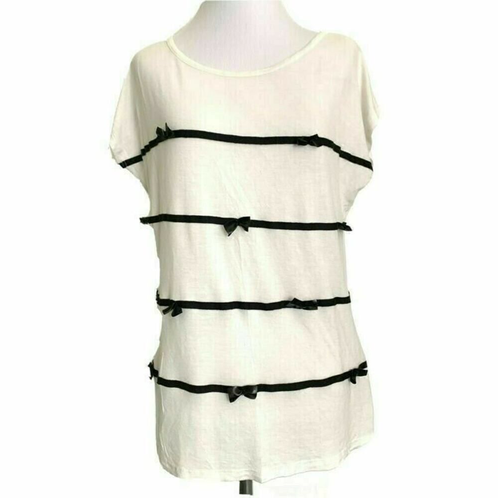 RIVER ISLAND T-Shirt Blouse Top Summer Slinky Designer Fashion Stretch US 8, M